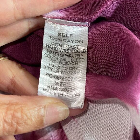 KORI America Tie Dyed Rayon Maxi Skirt Slits Pull On Size Large - Picture 6 of 8